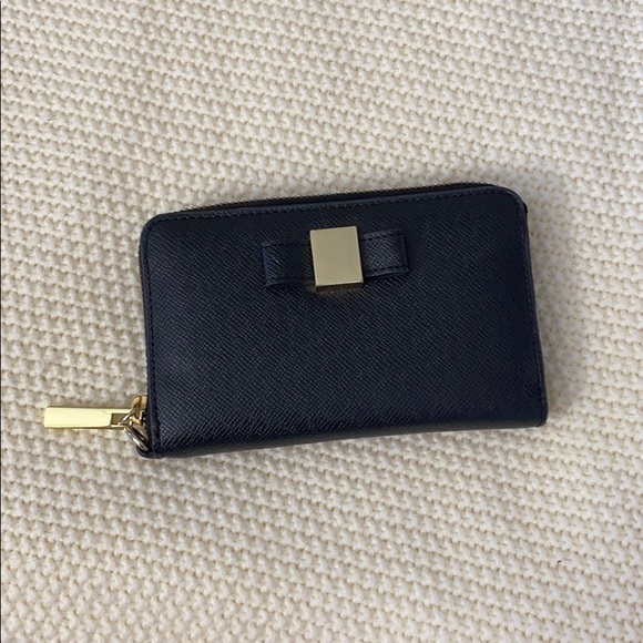 Ivanka Trump Handbags - Black Faux Leather Wallet with Bow